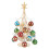 Árvore de Natal retangular de vidro para mesa, com enfeites de bolas coloridas. 1