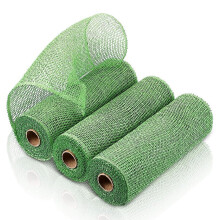 3 rouleaux de ruban décoratif en toile de jute de 25 cm de large, idéal pour les loisirs créatifs et le bricolage.