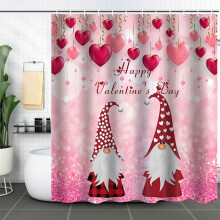 Cortina de chuveiro para o Dia dos Namorados - Estampa de Corações, Compatível com Decoração WinysinValentine, Presente Ideal para Casais