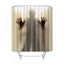 Halloween douchegordijn decoratie, horror badkameraccessoires, patroon van bloederige handen