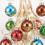 Árvore de Natal retangular de vidro para mesa, com enfeites de bolas coloridas. 4