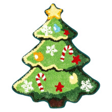 Badkamermat met kerstboommotief, deurmat met kerstthema voor binnen en buiten, antislip rubberen achterkant, sneldrogend tapijt, past bij de