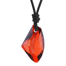 Colar unissex com pingente de cristal sintético, ajustável, em cordão, joia para presente.