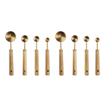 8-teiliges Messlöffel-Set mit Holzgriff, Edelstahl-Messlöffel, Backwerkzeug-Set, Küchenzubehör 2