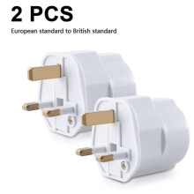 2x Matkasovitin Englannin kanssa yhteensopiva - Matkapistoke EU:sta pistorasiaan - Matkapistoke White_qudddd #26
