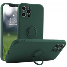 Συμβατό με iPhone14Pro Αντικραδασμική θήκη με βάση δαχτυλιδιού CamShield σε σκούρο πράσινο