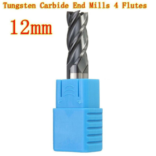Μύλος άκρων καρβιδίου βολφραμίου 12MM4Flute HRC50 75MM μήκος επίπεδης βάσης12MM στέλεχος