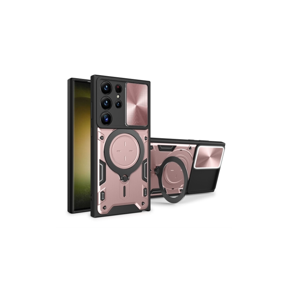 Compatible With Samsung Galaxy S21 Ultra 5G Case With Cd Texture And Magnetic Holder Pink 9164030900561