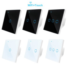 Interruptor de luz de parede inteligente Hadanceo com painel de vidro sensível ao toque e Wi-Fi, compatível com Alexa e Google Home.