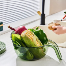 Abtropfkorb, Küchenspülen-Siebkorb, Durchschlag für Lebensmittel, Obst, Gemüse und Nudeln – Transparent