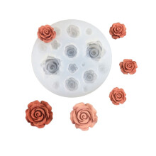 Moldes de silicona con forma de rosa Milue, moldes de silicona para fondant, moldes de chocolate para manualidades.