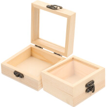 Lot de 2 boîtes à bonbons en bois, boîtes à friandises pour cadeaux et décorations
