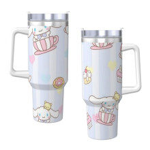 Cinnamoroll40oz H2.0 rozsdamentes acél vákuumszigetelt termosz fedéllel és szívószállal vízhez, jeges teához vagy kávéhoz, smoothie-hoz