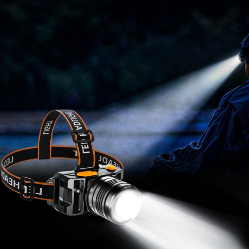 Φακός κεφαλής επαγωγής Cairmei LED φόρτισης Treasure Outdoor Patrol Working Light Ισχυρό φως Κεφαλή 2
