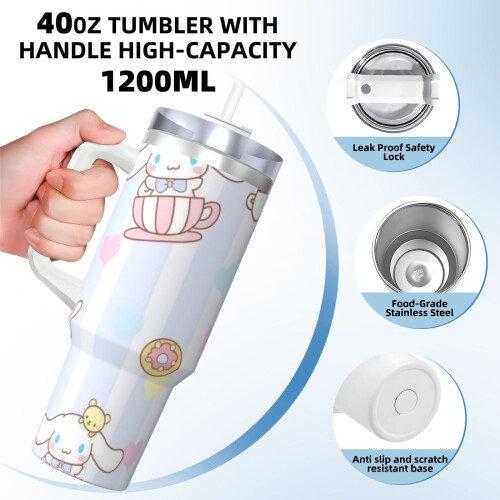 Ρολό κανέλας 40oz H2.0 Ανοξείδωτο ποτήρι με μόνωση κενού αέρος με καπάκι και καλαμάκι 1