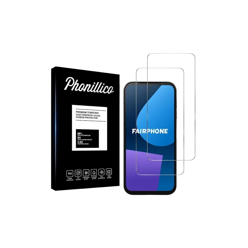 Tempered Glass Film For Fairphone 5 [Pack Of 2] Screen Protector Phonillico Transparent 9164030048935