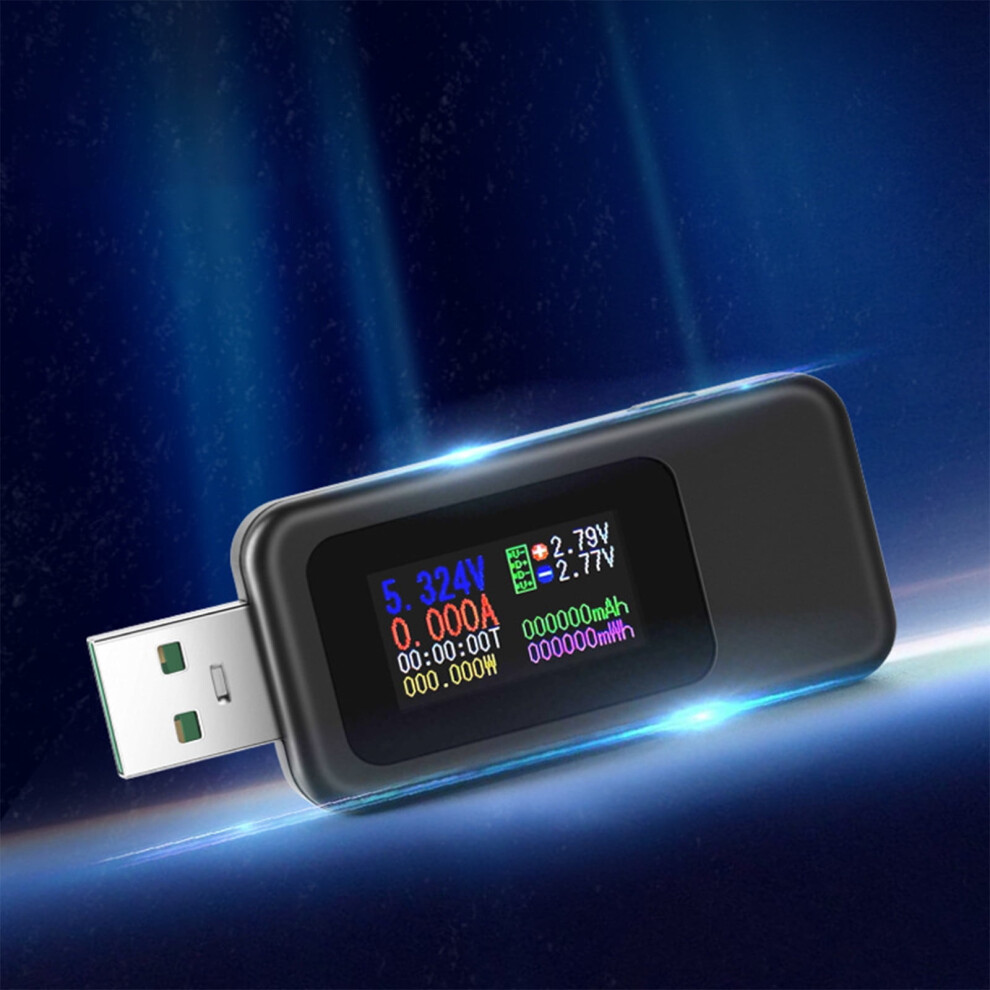 Jacenvly Usb Power Meter 4-24V 5A Lcd Tester For Voltage, Current, Charger & Cable Speed, Qc 2.0/3.0, Compatible With Power Bank Testing 9164030048461