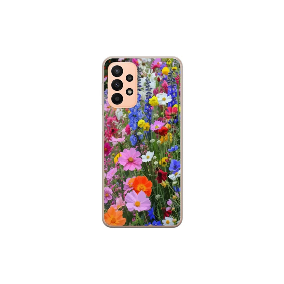 Compatible With Samsung Galaxy A23 5G Transparent Case Floral Mobile Case With Summery Meadow And Nature Motif 9164030048669