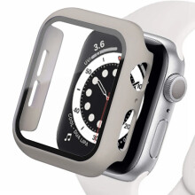 Hårdt etui til Apple Watch 38/40/41/42/44/45 mm, kompatibel med iWatch-serien 9 8 7 6 5 4 3 2 1, grå