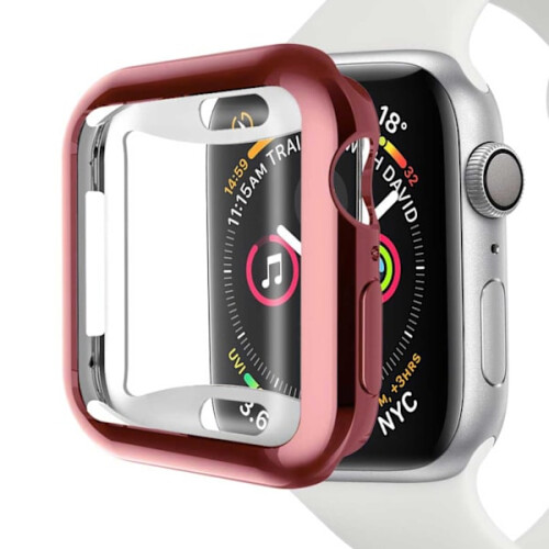 Capa protetora de tela rosa com cobertura total, compatível com Apple Watch 1/2/3, 38 mm.