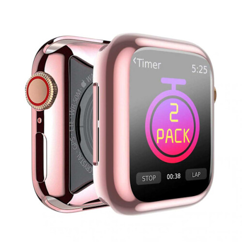 Capa protetora de tela rosa com cobertura total, compatível com Apple Watch 1/2/3, 38 mm. 2