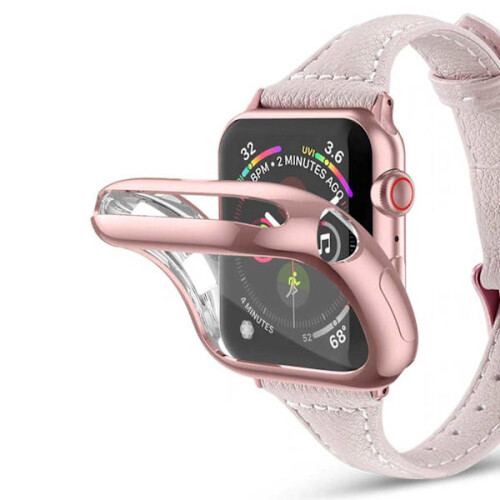 Capa protetora de tela rosa com cobertura total, compatível com Apple Watch 1/2/3, 38 mm. 1