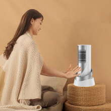 Small Space Heater with Fan, Fast Heating for Indoor, Bathroom, Dorm, Desktop - Personal Heater with Safety Glass & Screen