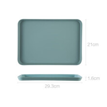 Bandeja rectangular para servir Minxio, antideslizante, resistente a los arañazos, de plástico, color verde, tamaño pequeño.