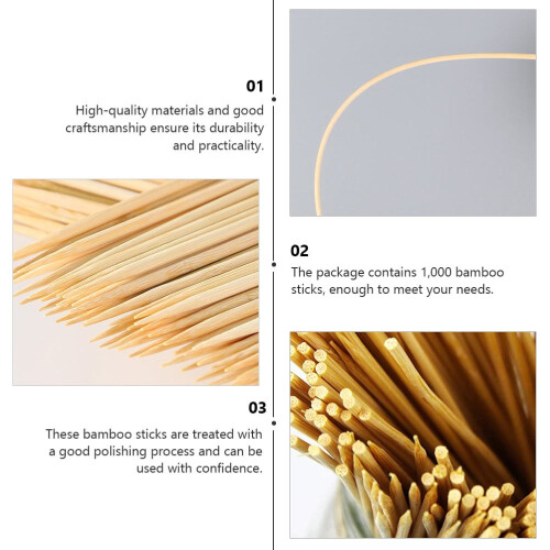 1000 brochettes en bambou multi-usages jetables pour barbecue 2