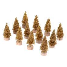 24 st konstgjorda mini-julgranar, uppgradera sisalgranar med träbas, flaskborstegranar för julbordsdekorationer, vinterpyssel, ornament