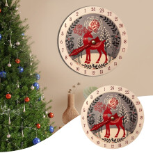 Calendário de Contagem Regressiva de Natal Decorativo e Reutilizável em Madeira, Relógio de Parede.