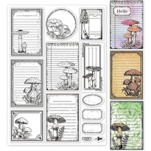 1 feuille de tampons transparents en silicone à motif de champignons vintage pour la création de cartes, d'albums photo, de journaux et la
