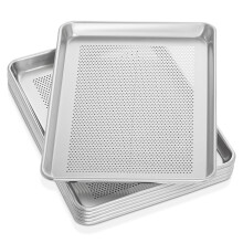 13" x 18" bageplade i perforeret aluminium i kommerciel kvalitet, halv størrelse bageplade til hjemmet, indendørs, køkken, bageforme, spisestue -