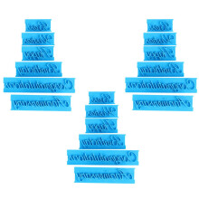 Molde de Bolo com Letras ZPSHYD, Conjunto com 3 Peças, Molde de Plástico para Decoração de Bolos com Letras Caligrafadas, Acessórios para