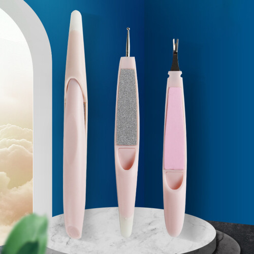 Hesroicy2Pcs Κόφτης Νυχιών Πολυλειτουργικό Κερί Νυχιών Στυλό με Κηλίδες Νεκρού 2