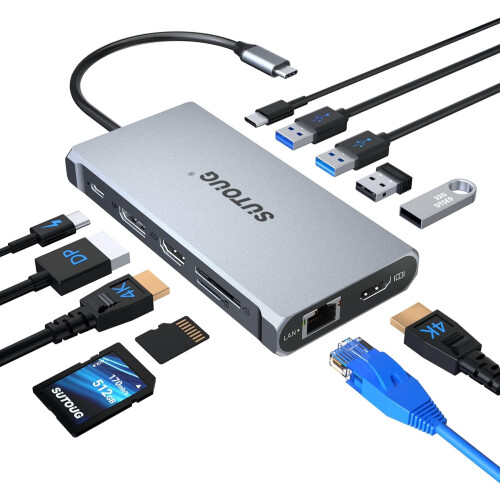 Διανομέας USB C 12in1, Σταθμός σύνδεσης, Σταθμός σύνδεσης φορητού υπολογιστή με