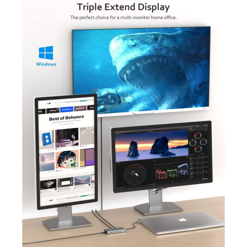 Διανομέας USB C 12in1, Σταθμός σύνδεσης, Σταθμός σύνδεσης φορητού υπολογιστή με 1