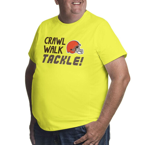 Cle_Browns Ανδρικό Μπλούζα με Κοντό Μανίκι με Λογότυπο Ομάδας Ποδοσφαίρου για Φίλους 1