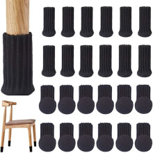24 st. stolsockor möbelsockor halkfria elastiska stolsbensockor skydd, stickade