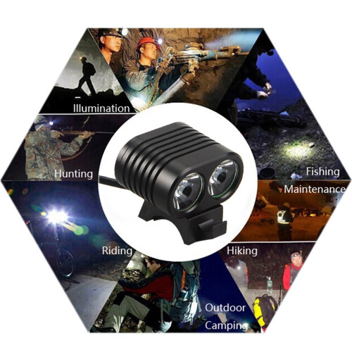 YOBOLK Camping Essentials8000Lumen2x LED Ποδηλατικό μπροστινό φως ποδηλάτου Προβολέας προβολέα 1