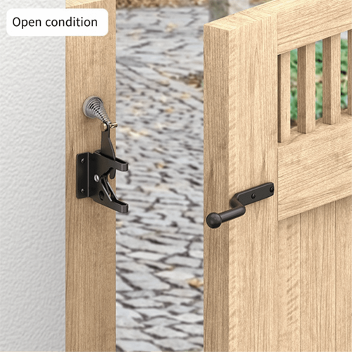 Self-Locking Gate Latch Carbon Steel Post Mounted Fence Gate Latch Heavy Duty Automatic Lever Latch 1