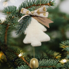 Kerstdecoraties: 2-delige kerstboomklokhanger, nieuwjaarsklokhanger, kerstklokhanger, kerstautohanger met windgong.