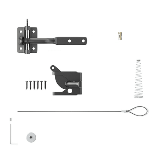 Self-Locking Gate Latch Carbon Steel Post Mounted Fence Gate Latch Heavy Duty Automatic Lever Latch 2