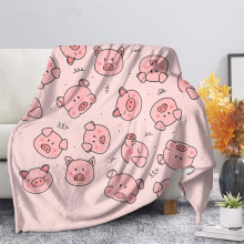 Teplá deka do ložnice, na postel, pohovku, ložní prádlo, cestovní šerpy pro dospělé a děti, roztomilá prasátko, růžová fleecová deka