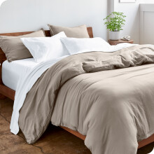 Bare Home Washed Dynebetræk Sæt - Ultrablødt - Premium1800Collection - 3 Dele - Queen, Pebble