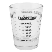 Messbecher aus Glas, 30 ml (oz), durchsichtiger Messbecher aus Glas mit Messlinie für flüssige Espressogetränke, Bar & Küche