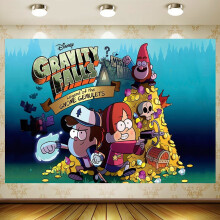 Gravity Falls Geburtstagsparty-Dekorationen, Hintergründe & Foto-Requisiten für den Kuchentisch