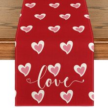 Sm: )e Herzförmiger Tischläufer zum Valentinstag, 13 x 72 Zoll