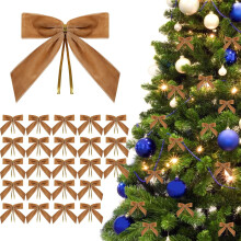 48 stuks fluwelen kerststrikken voor de kerstboom, rustieke knutselwerkjes, cadeaustrikken, vintage fluwelen lintstrikken voor kerst, huisdecoratie,