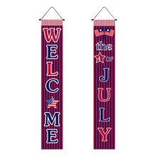Quinlirra1Pair Couplet, Amerikanische Partyartikel Unabhängigkeitstag Verandabanner Haustürschild Unabhängigkeitstag Anhänger Türbanner Flagge